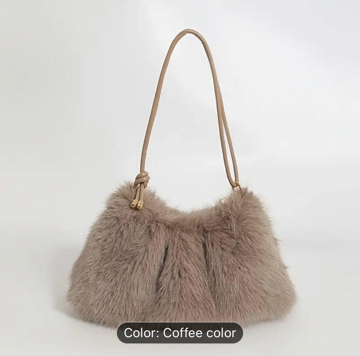 Chic Chocolate Faux Fur Shoulder Bag