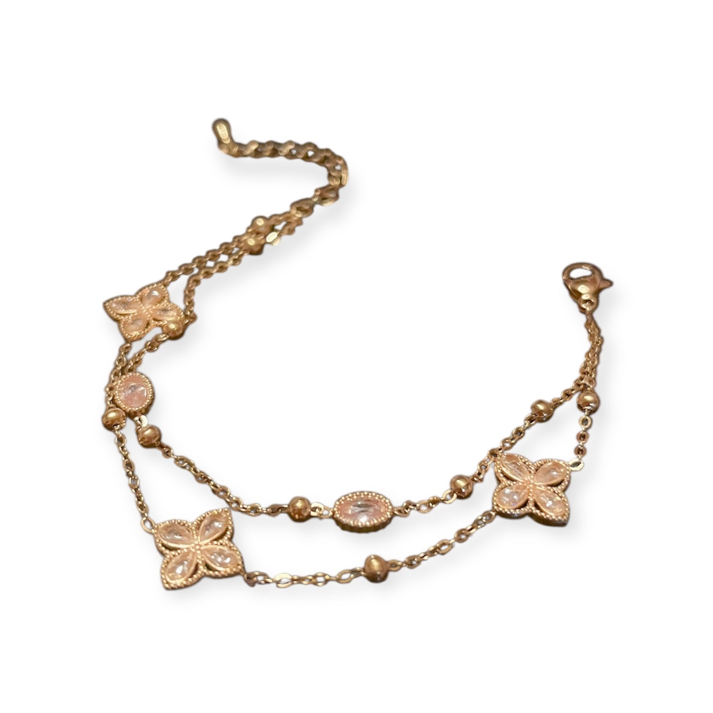 Vintage Boho 18K Gold Plated Flower Bracelet