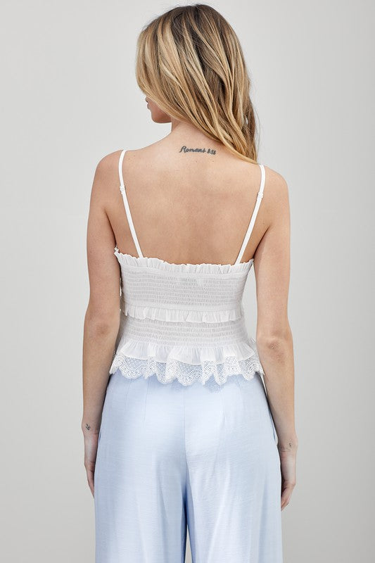 Nadine White Cami Top - Crop Top - essecoco