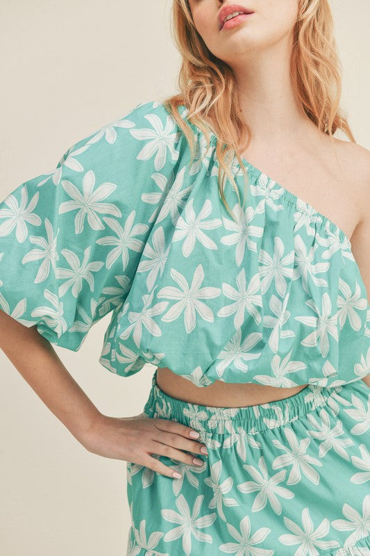 Genny One Shoulder Top & Skirt Set - Dress Sets - essecoco