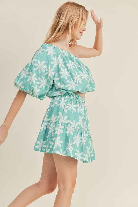 Genny One Shoulder Top & Skirt Set