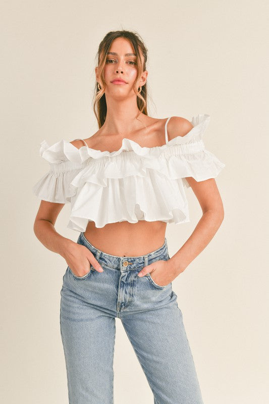 Cassie Ruffle Crop Top - Crop Top - essecoco