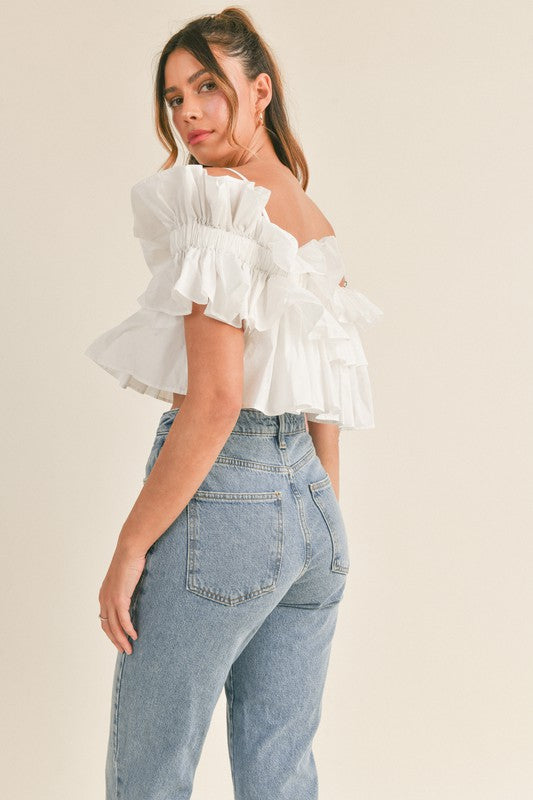 Cassie Ruffle Crop Top - Crop Top - essecoco