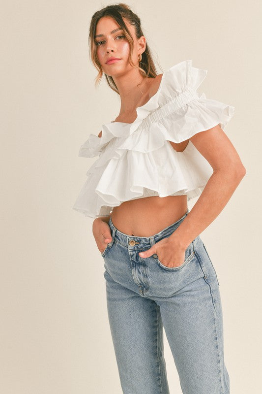 Cassie Ruffle Crop Top - Crop Top - essecoco