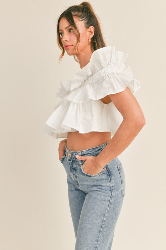 Cassie Ruffle Crop Top - Crop Top - essecoco