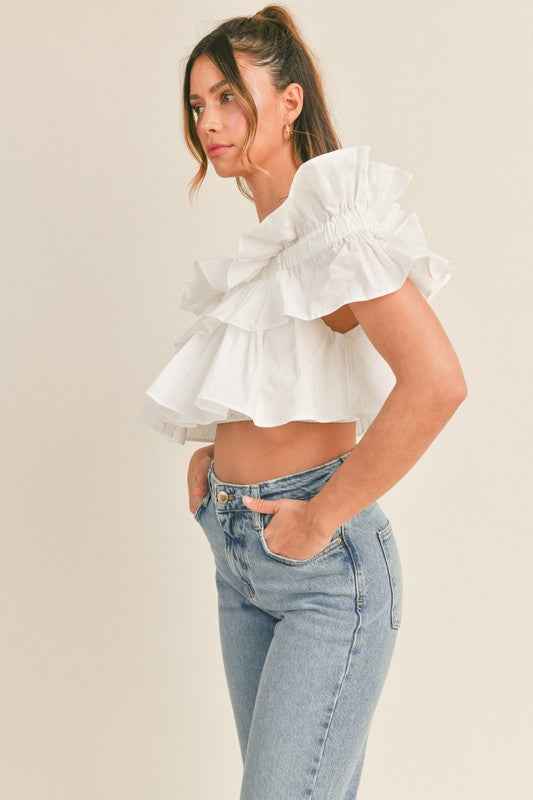 Cassie Ruffle Crop Top