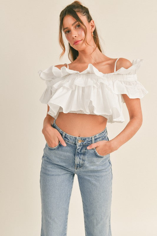 Cassie Ruffle Crop Top - Crop Top - essecoco