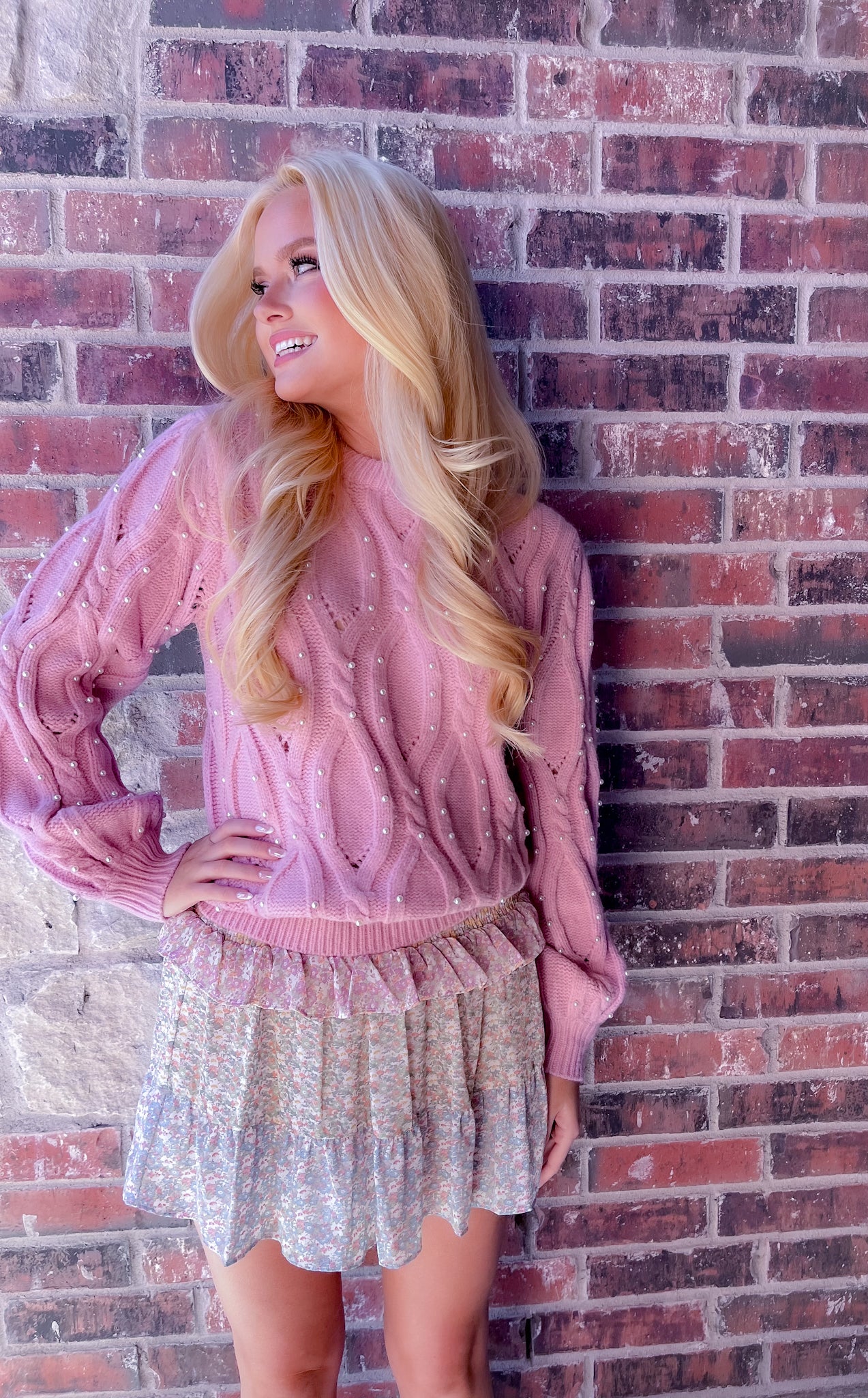 Elise Pearl Embellished Sweater - Sweater Set - essecoco