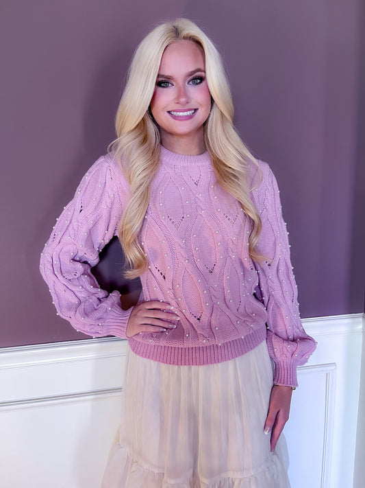 Elise Pearl Embellished Sweater - Sweater Set - essecoco