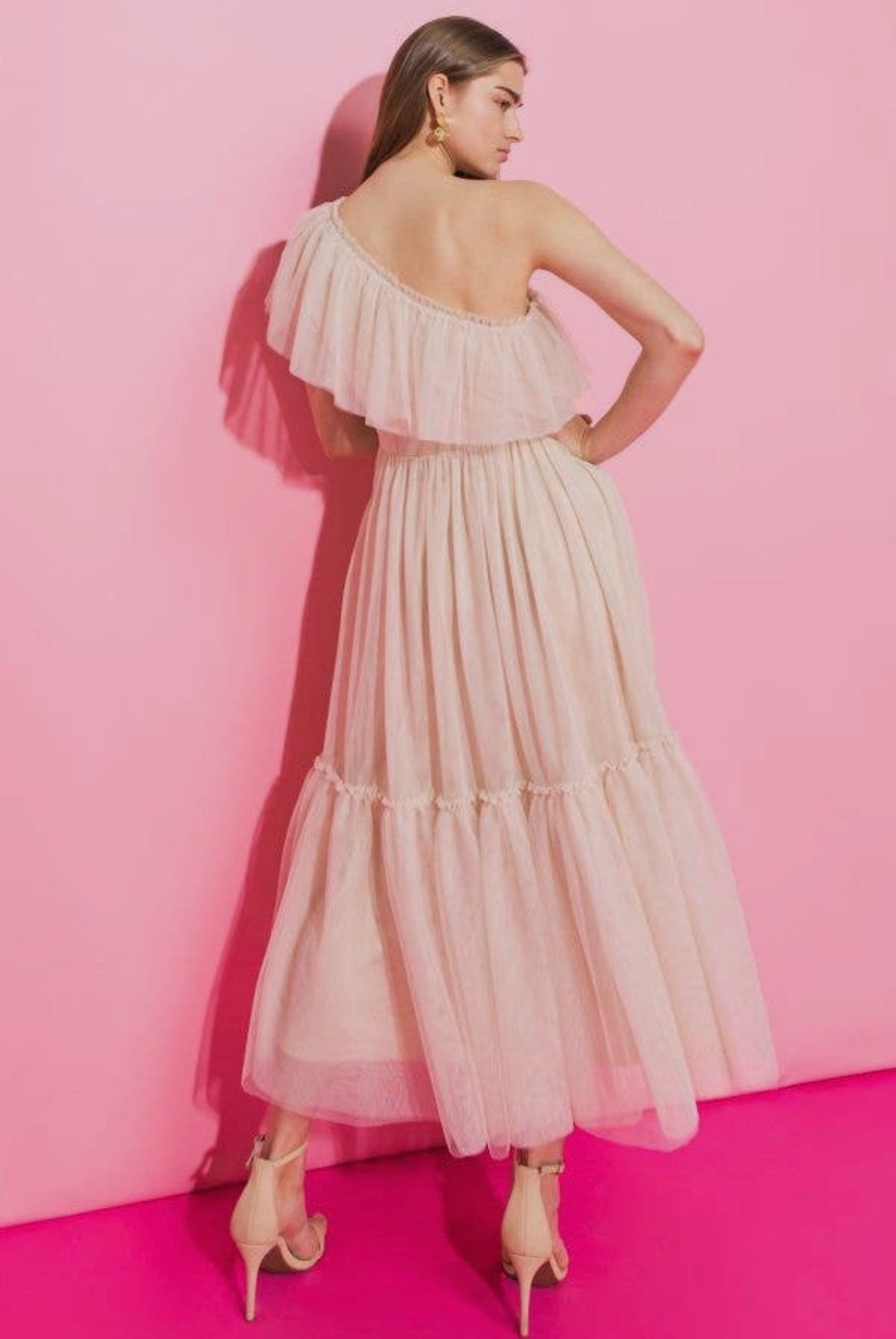 Calla One Shoulder Tulle Dress - Tulle Dress - essecoco