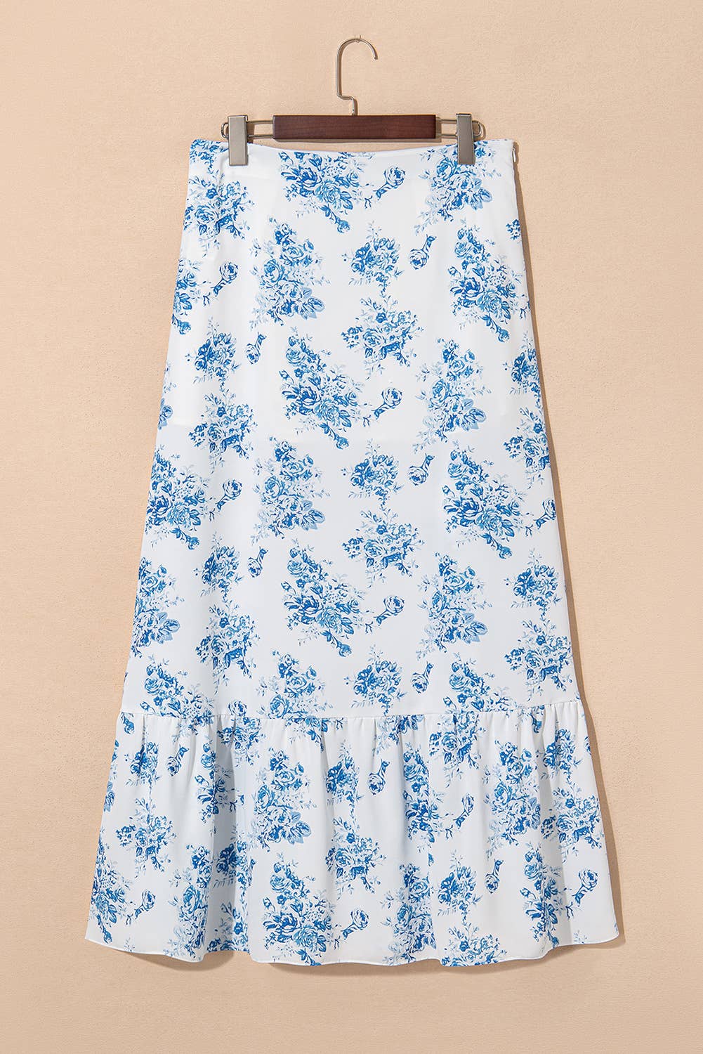 Avery Floral Ruffle Split Maxi Skirt
