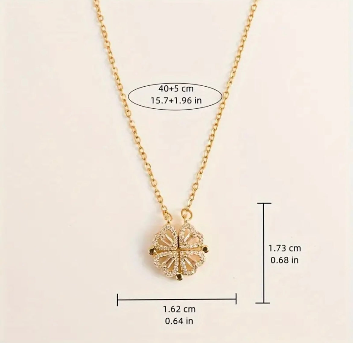 Gold Exquisite CZ Four-Leaf Pendant Necklace - Floral Pendant - essecoco