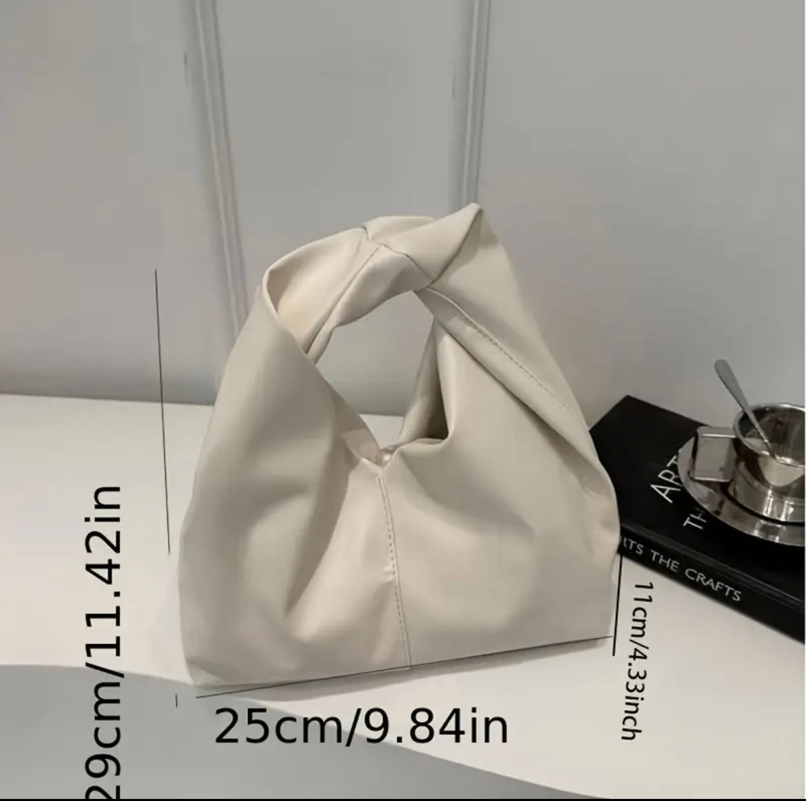 Trendy Cloud Ivory Pleated Shoulder Bag