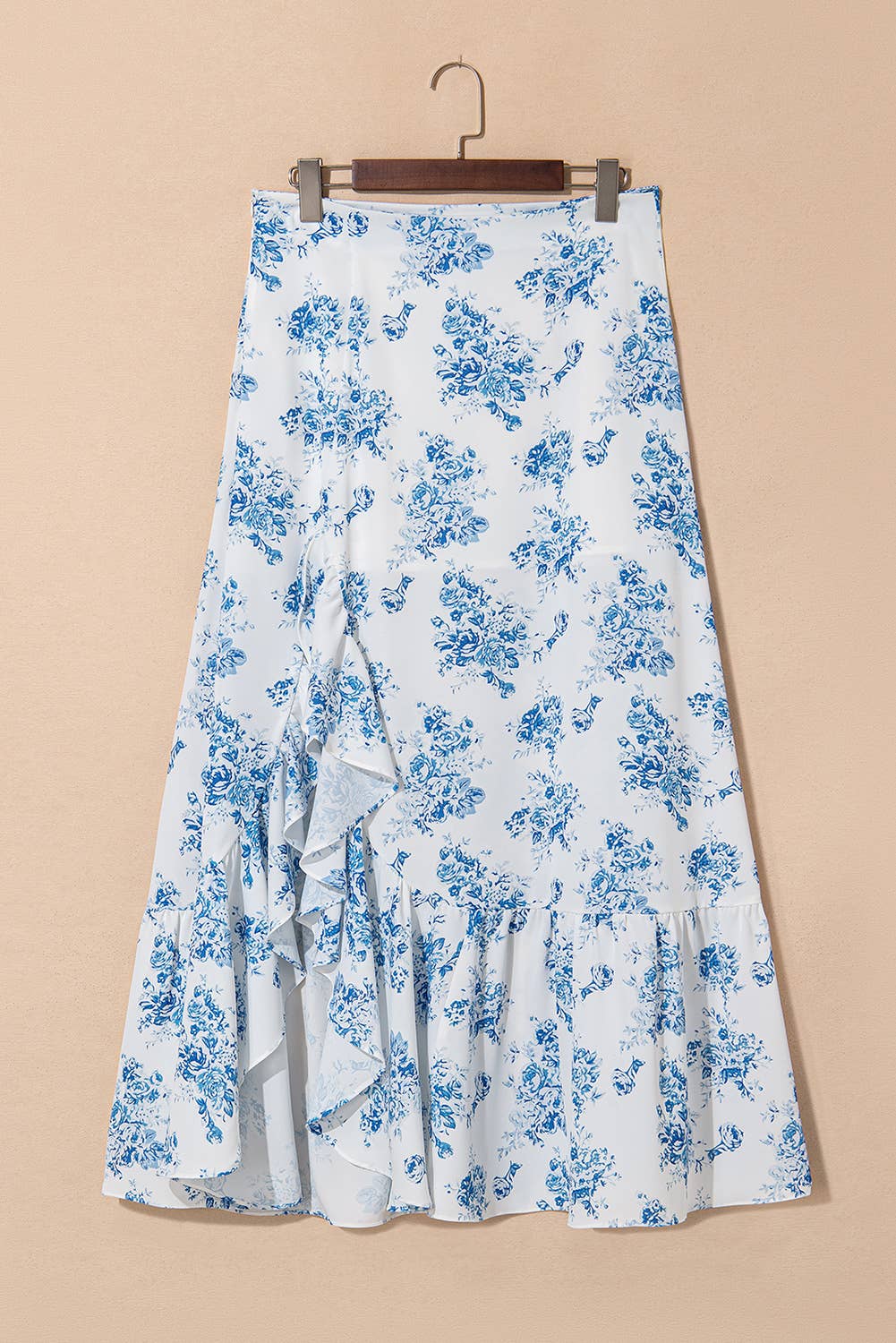 Avery Floral Ruffle Split Maxi Skirt