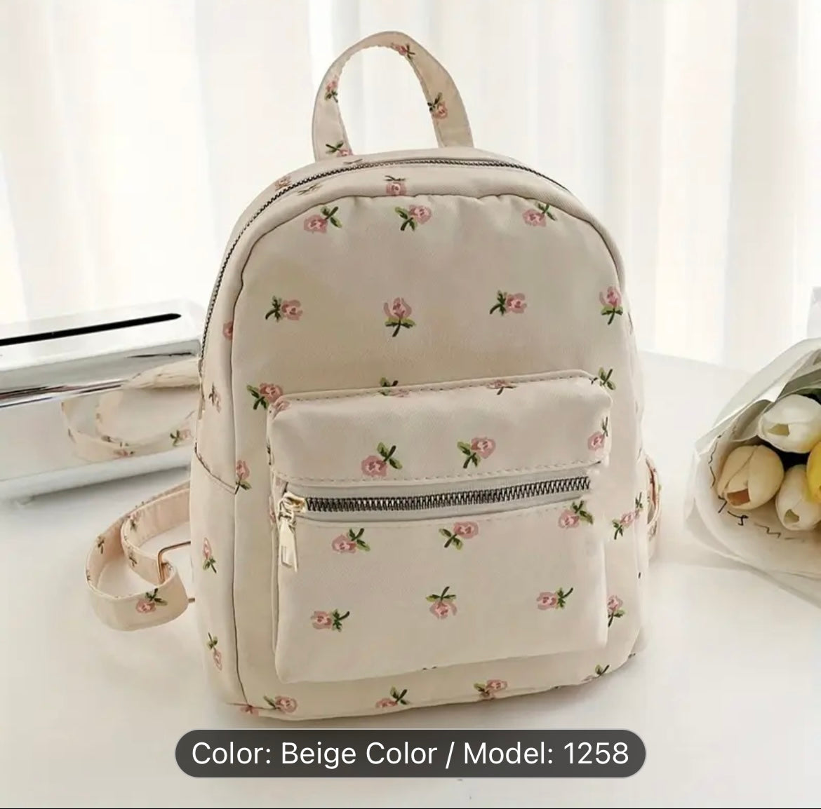 Small Floral Print Backpack