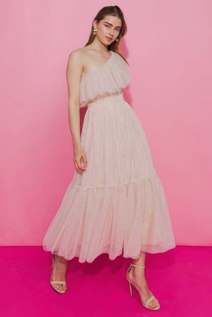 Calla One Shoulder Tulle Dress - Tulle Dress - essecoco