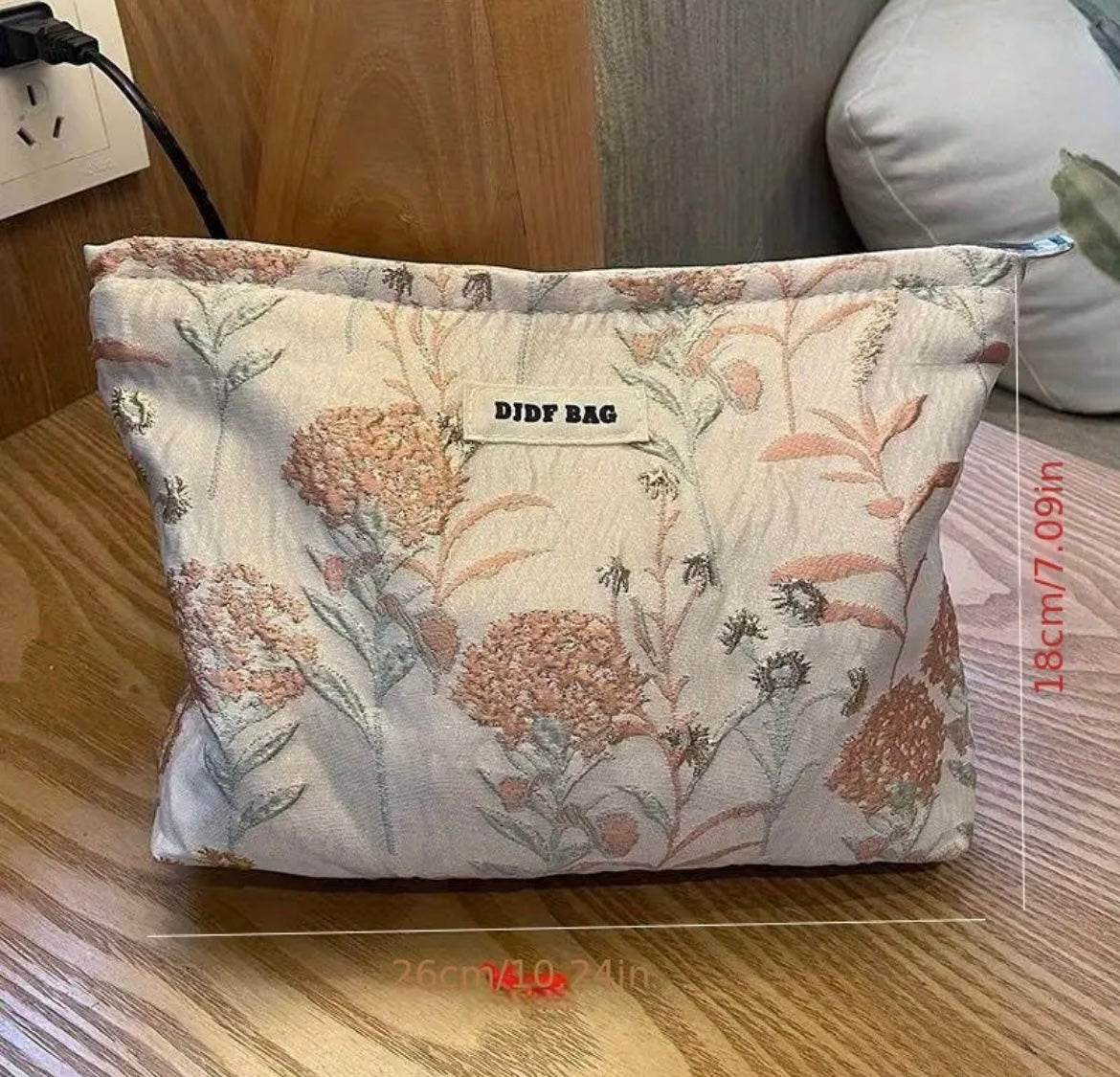 Luxurious Floral Travel Cosmetic Bag