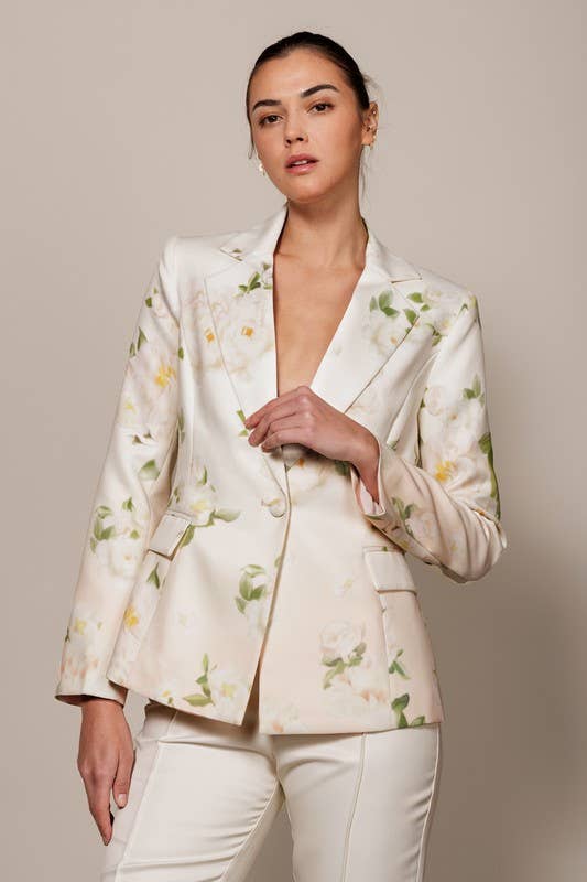 Alana Floral Single Breasted Blazer