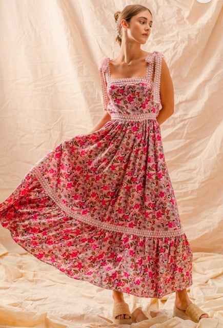 Annalise Floral Tie Maxi Dress