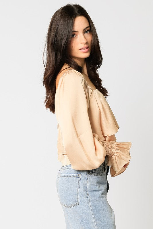 Aria Bell Sleeve Top - Crop Top - essecoco