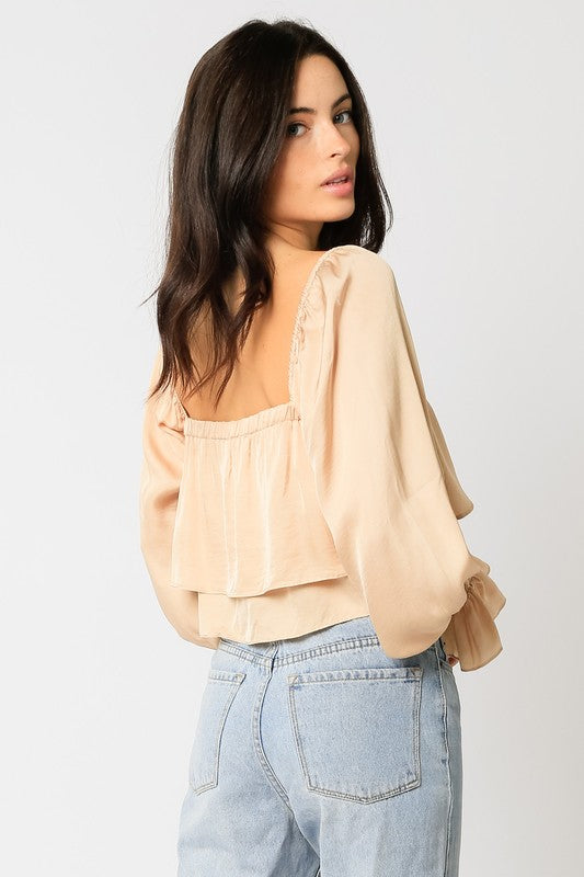 Aria Bell Sleeve Top - Crop Top - essecoco