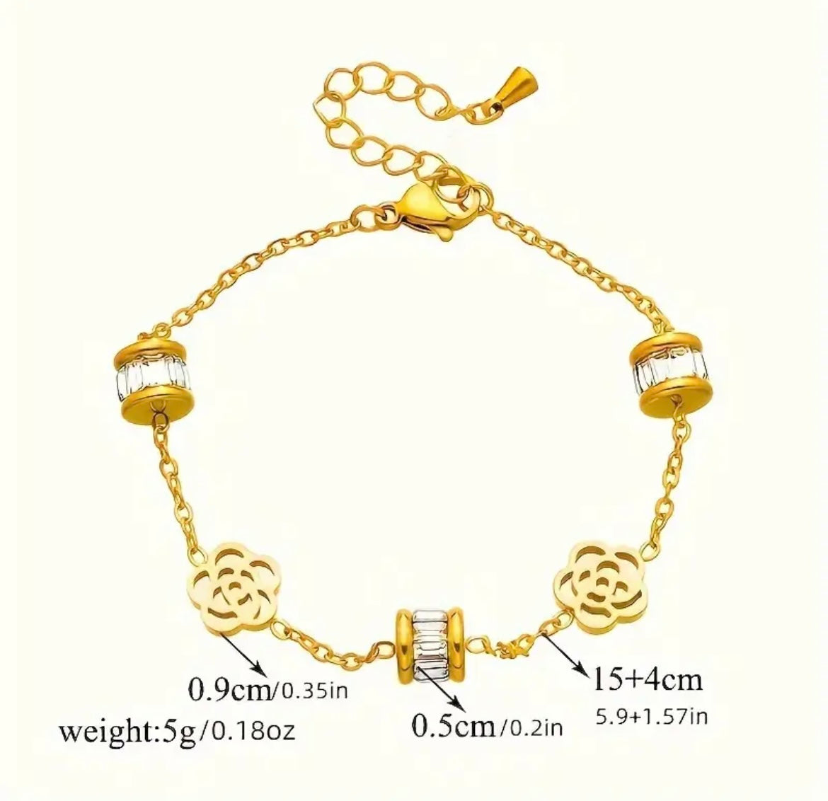 Elegant Golden Hollowed-Out Flower Stainless Steel - Bow Bracelets - essecoco
