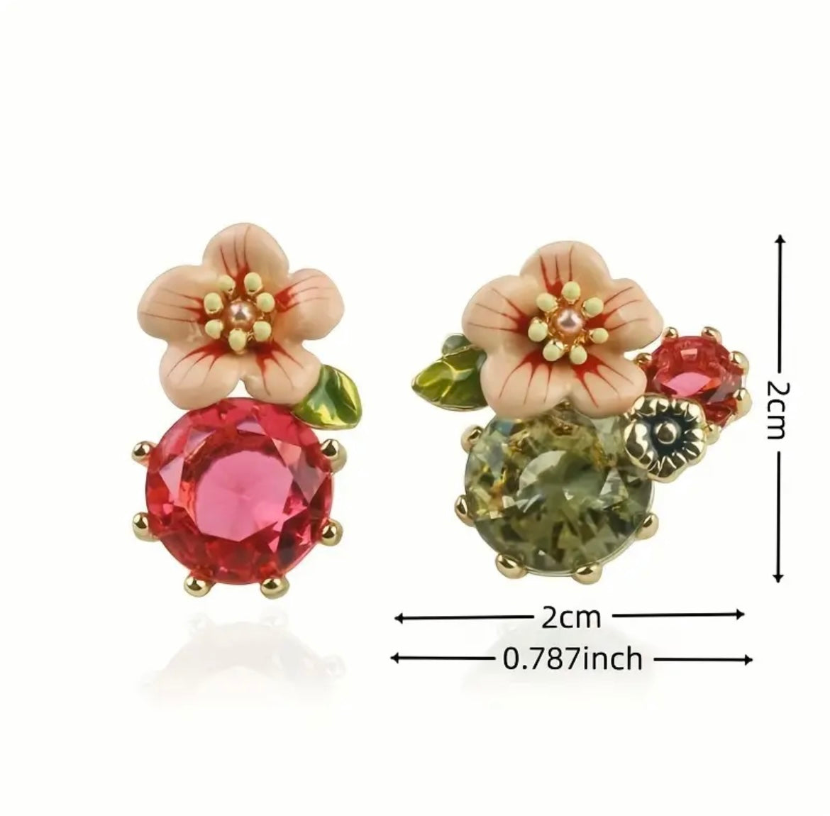 Exquisite Handmade Flower Crystal Earrings