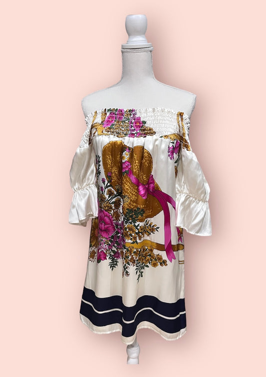 Claudia Off Shoulder Silk Dress - Silk Dresses - essecoco