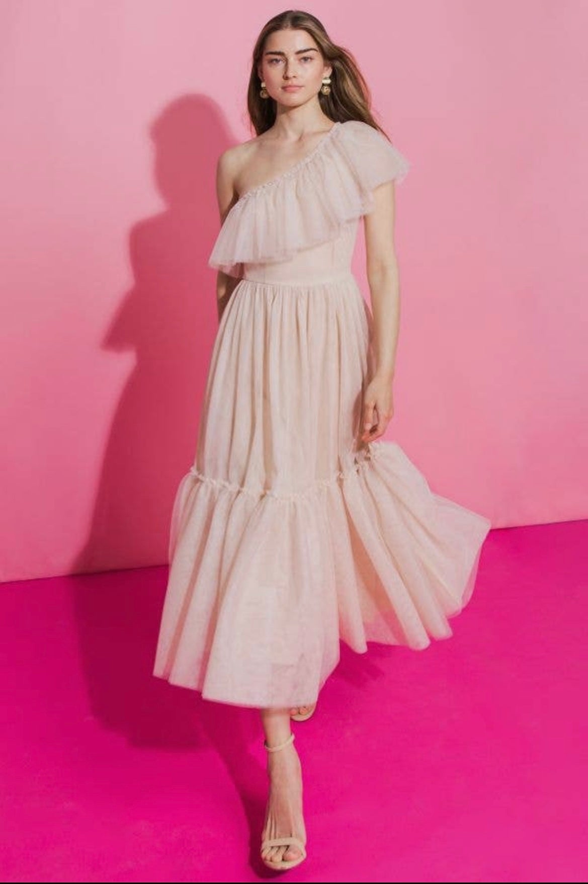Calla One Shoulder Tulle Dress - Tulle Dress - essecoco