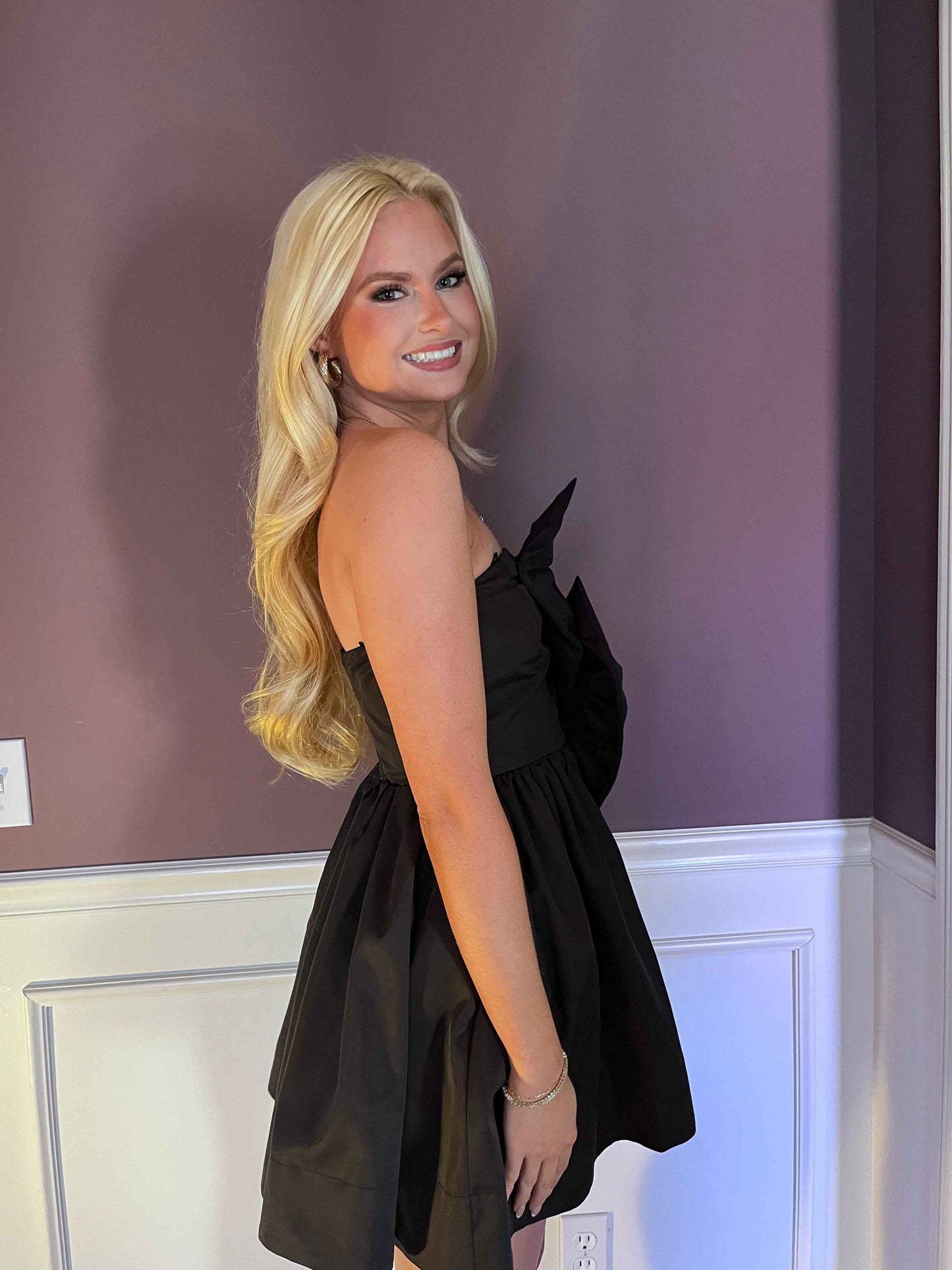 Mila Black Double Bow Dress