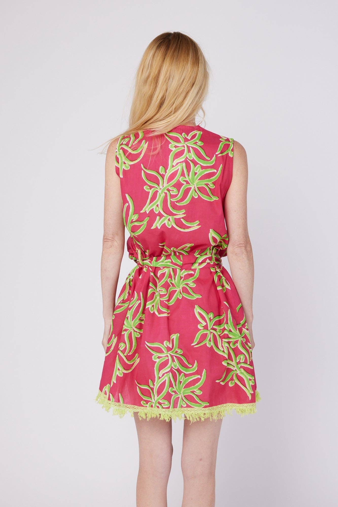Felice Resort Spring Summer Dress Pink Green Spring