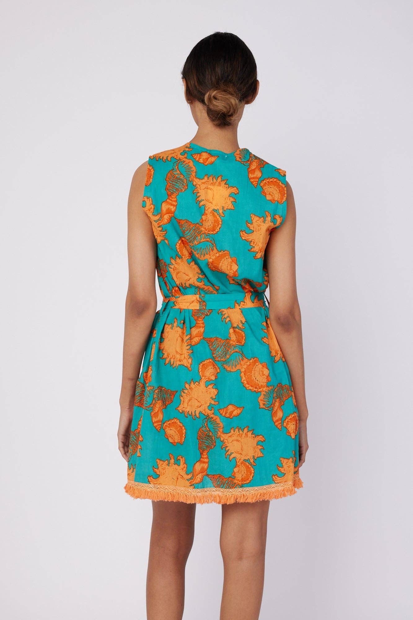 Felice Resort Spring Summer Dress Turquoise Orange Shells