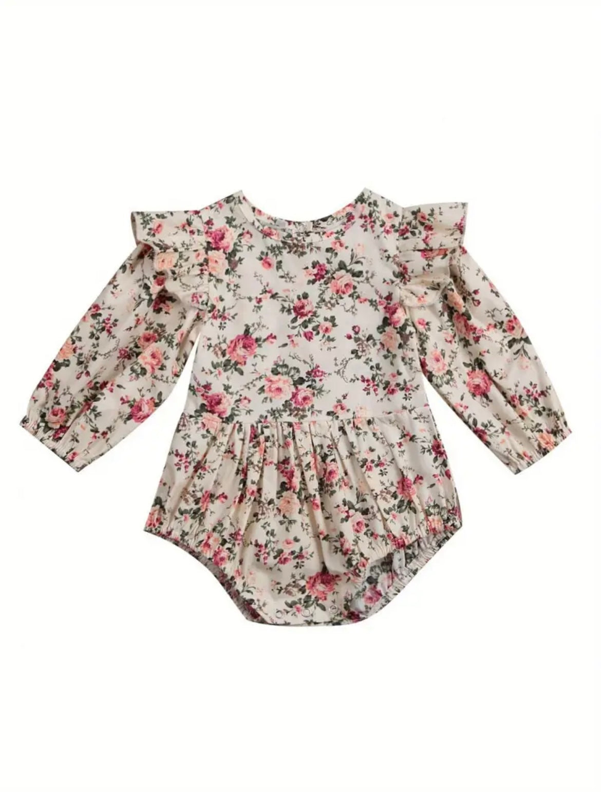 Floral Ruffle Collar Baby Girl Romper 9-12 mo