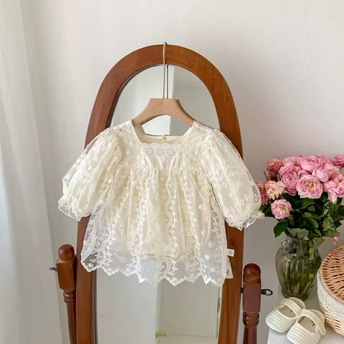 Baby Long Sleeve Embroidered Dress