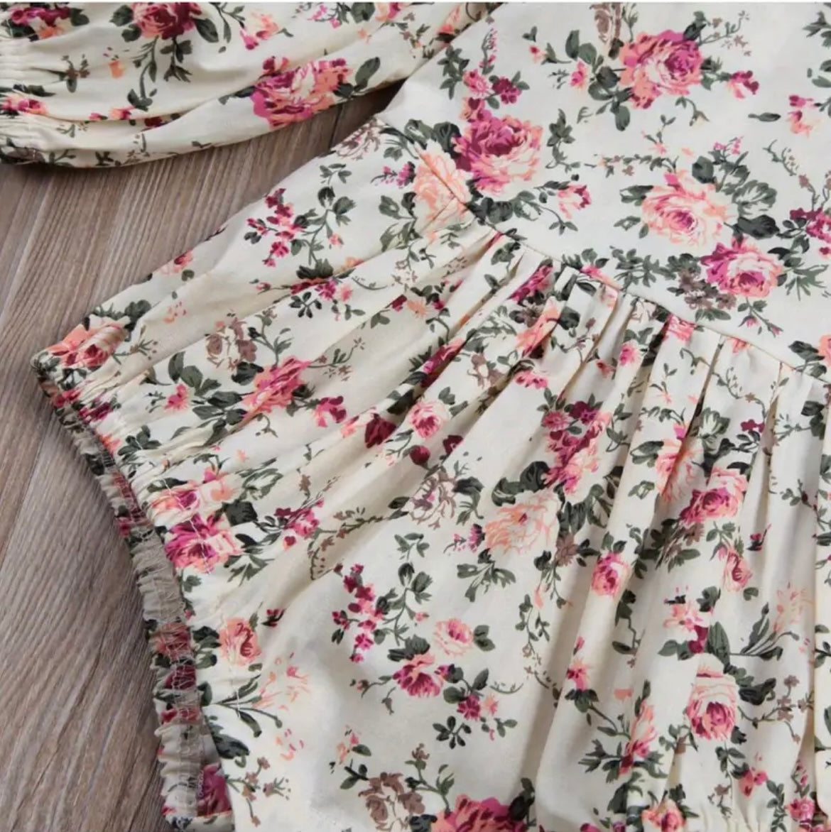 Floral Ruffle Collar Baby Girl Romper 9-12 mo