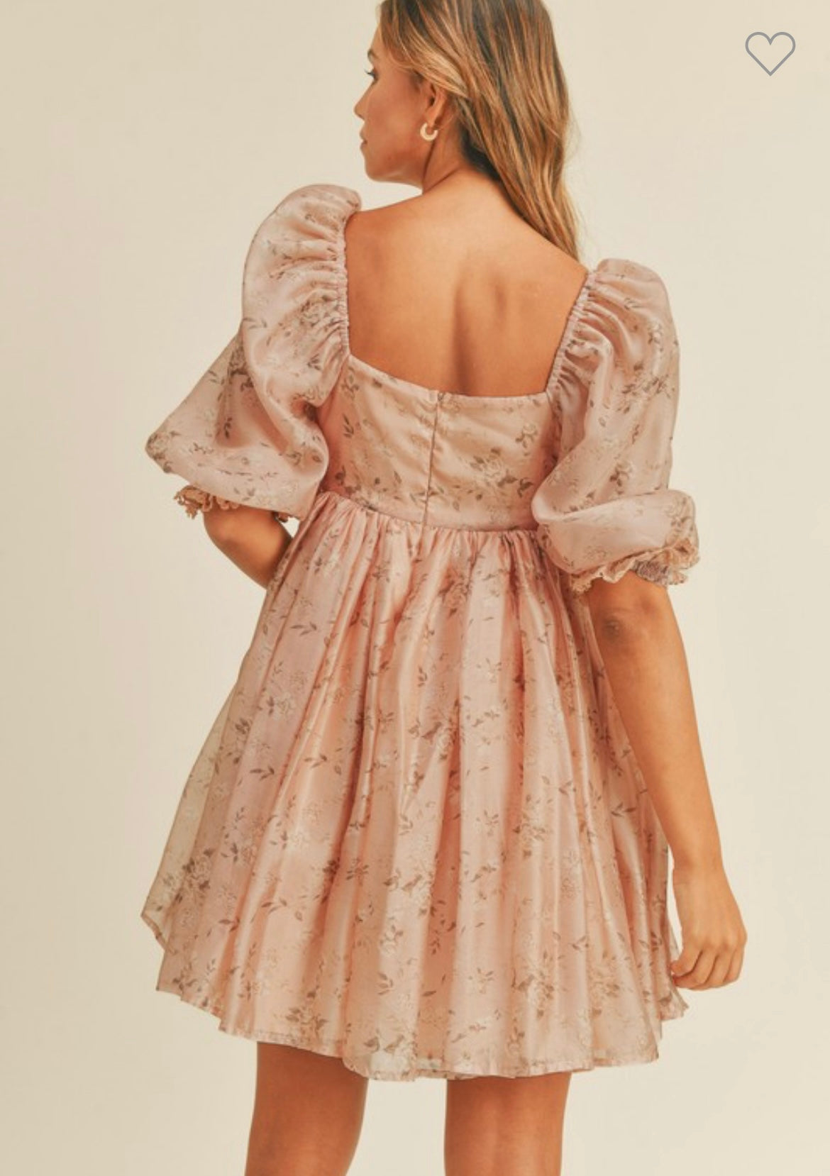 Asha Dusty Rose Floral Print Babydoll Dress