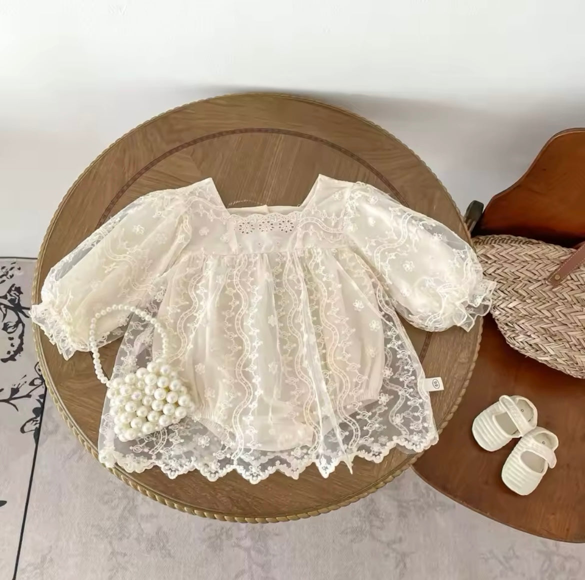 Baby Long Sleeve Embroidered Dress