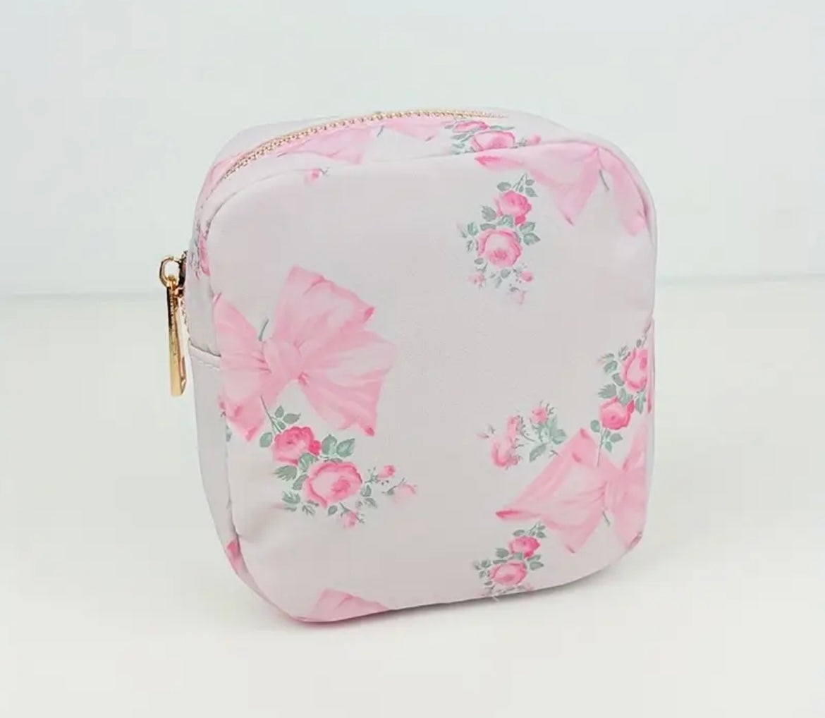 Mini Pink Bow Cosmetic Bag