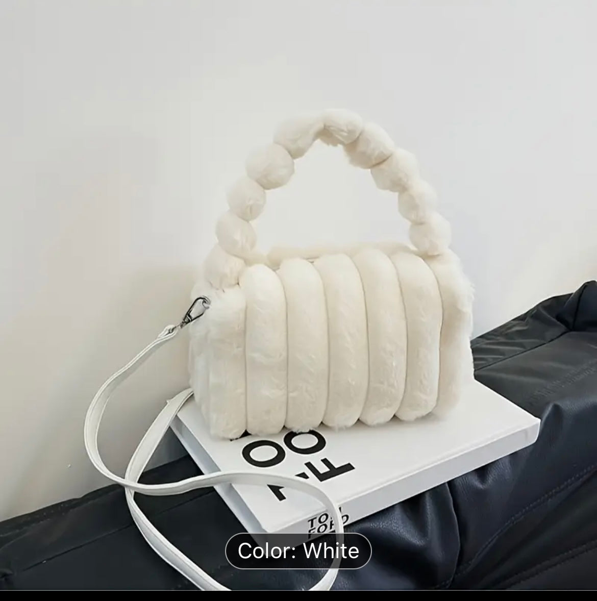 Chic Quilted Faux Fur Crossbody Bag