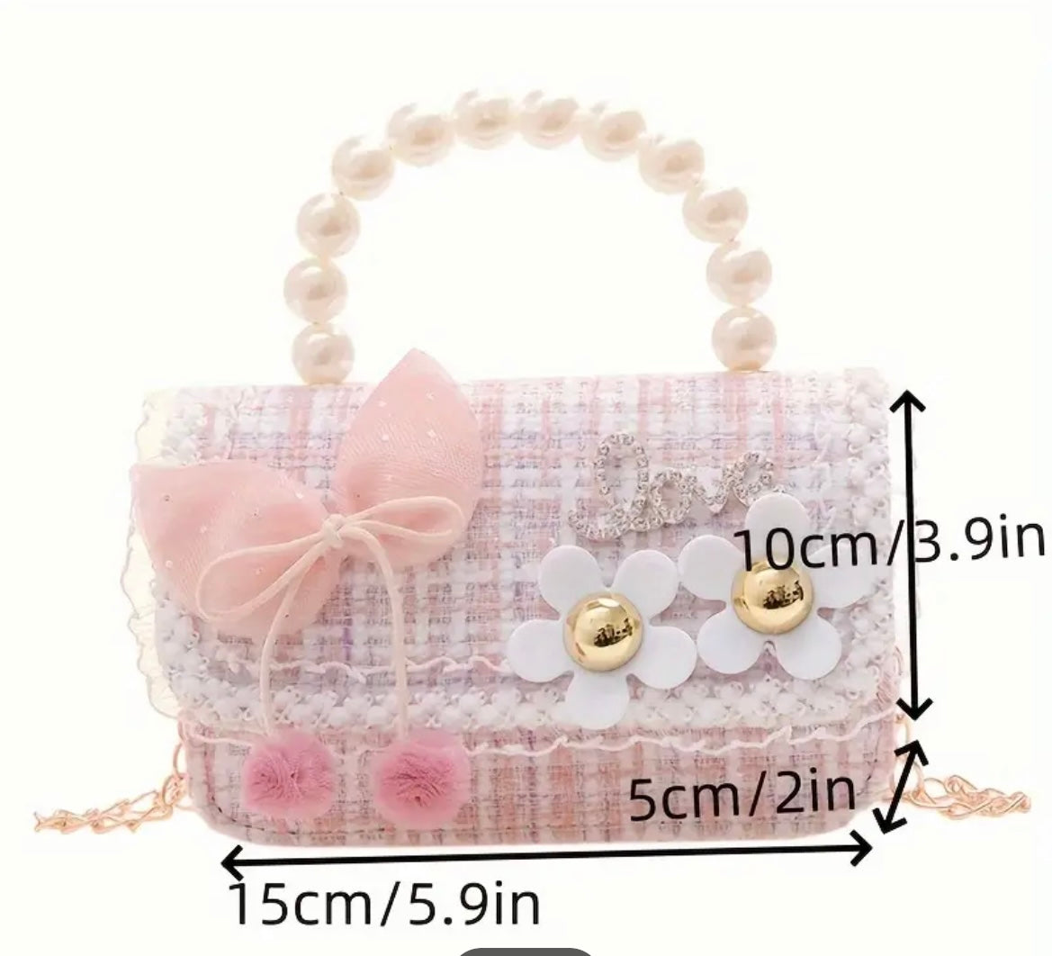 Pearl Bow Chain Mini Crossbody Bag - Mini Crossbody Bag - essecoco