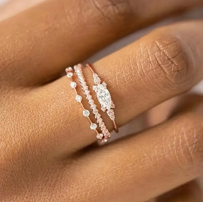 Shimmering Zirconia Stacking Rings - Stackable Rings - essecoco