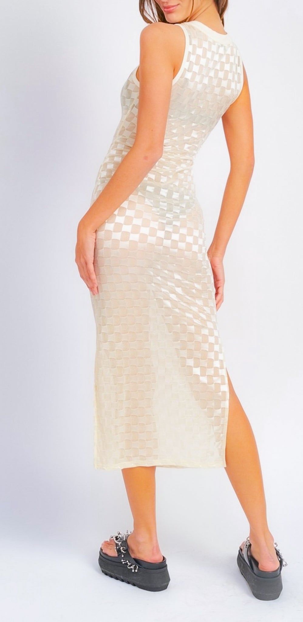 Emory Ivory Tank Midi Dress - Dresses - essecoco