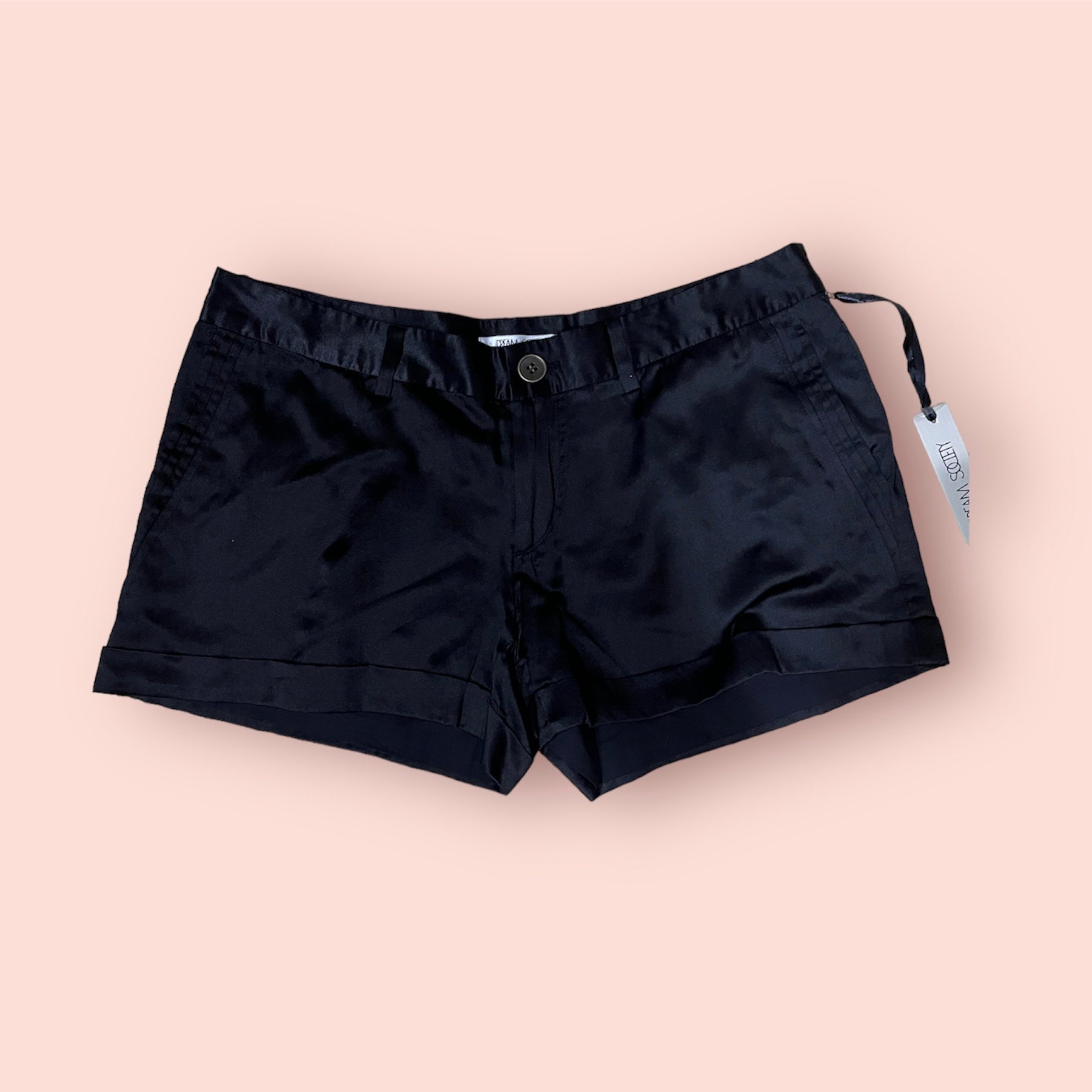 Mya Satin Black Shorts - Silk Shorts - essecoco