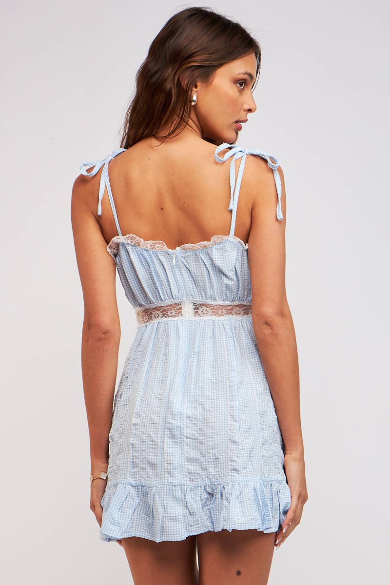 Elodie Blue Gingham Dress