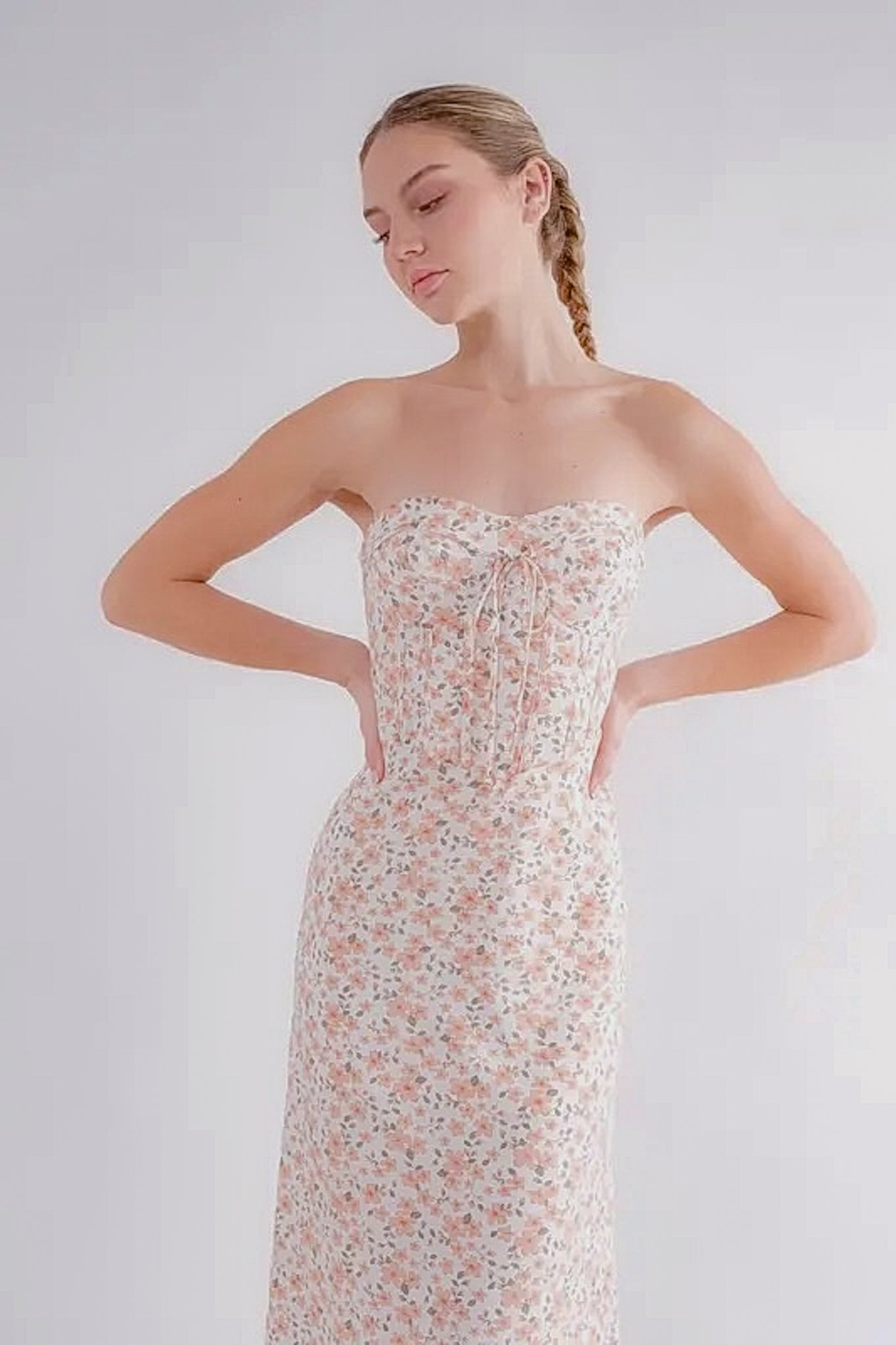 Mya Strapless Corset Midi Dress - Dresses - essecoco