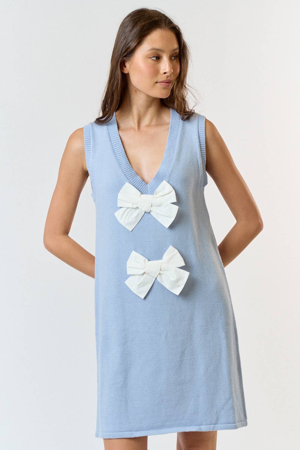 Lydia Double Bow Vest Dress - - essecoco