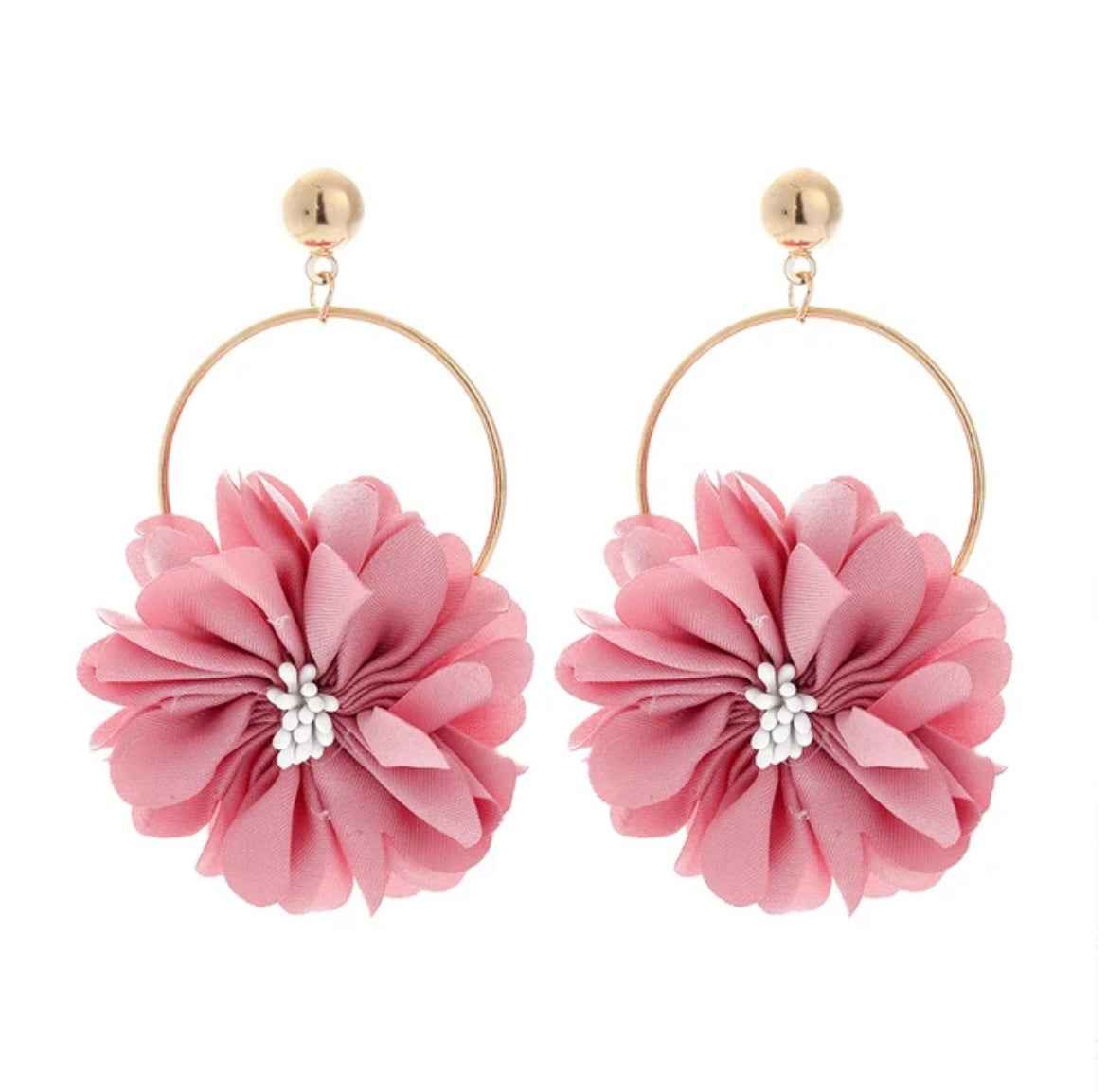 Floral Hoop Earrings