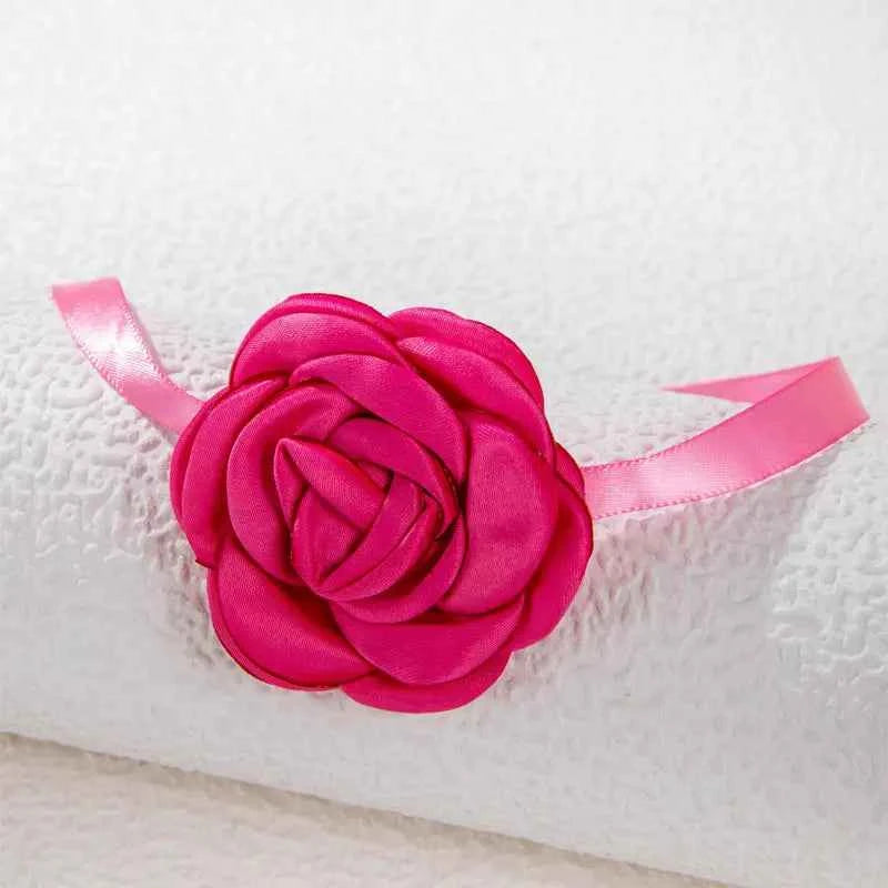 Sexy Fabric Rose Pink Choker