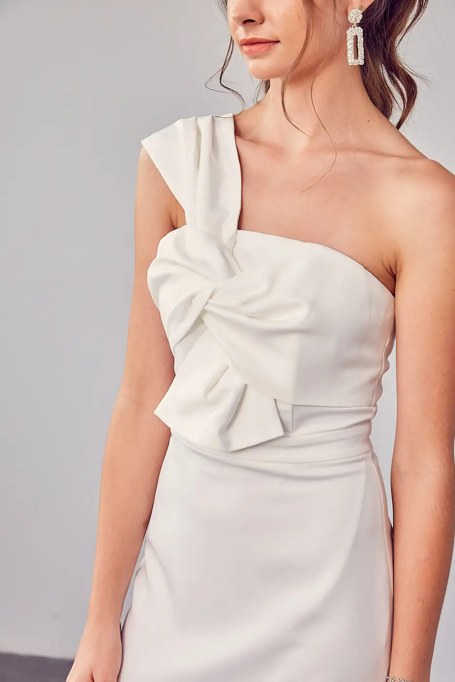 Brie One Shoulder Twist Dress - One shoulder dress - essecoco