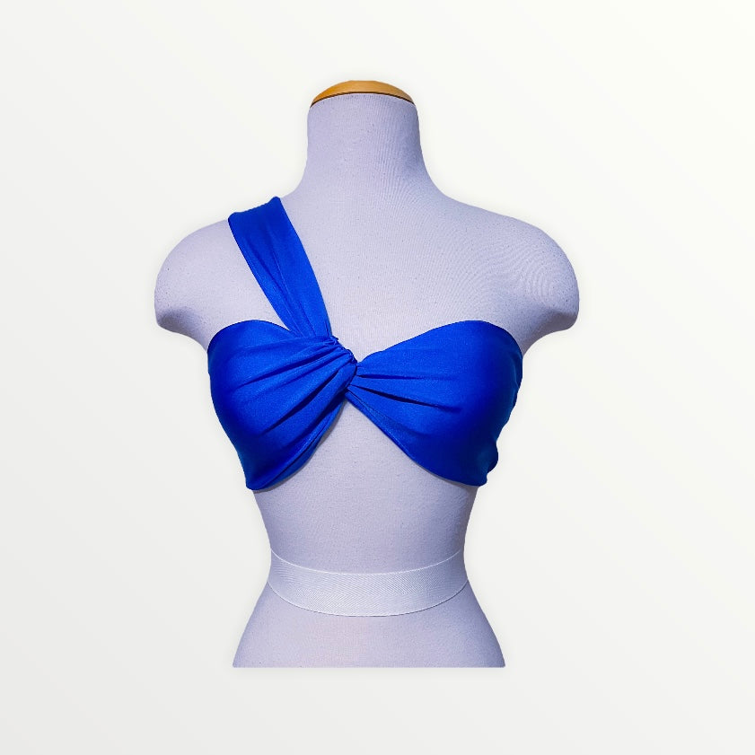 Clara Royal One Shoulder Bikini Top - bikini top - essecoco